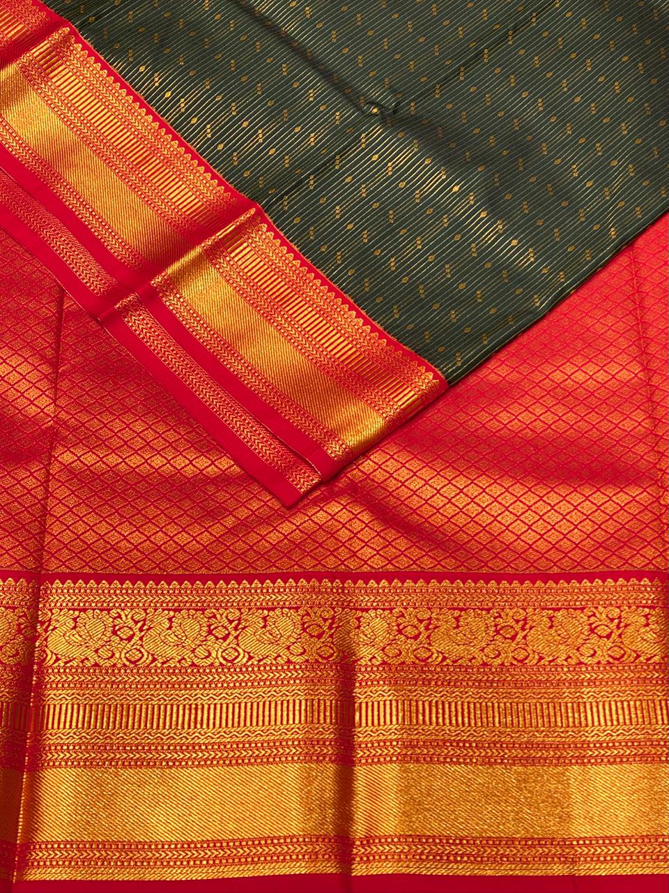 Green and Red kanchipuram silk saree- PSSR304