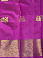 Pastal green and Magenta semi kanchipuram soft silk saree - PSSN192