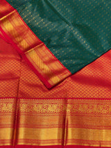Peacock blue and Red kanchipuram silk saree- PSSR312