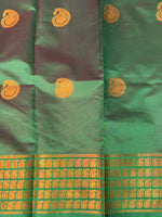 Blue and Magenta semi kanchipuram soft silk saree - PSSN198