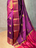 Wine and Magenta semi kanchipuram soft silk saree - PSSN199