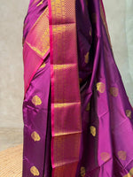 Wine and Magenta semi kanchipuram soft silk saree - PSSN199