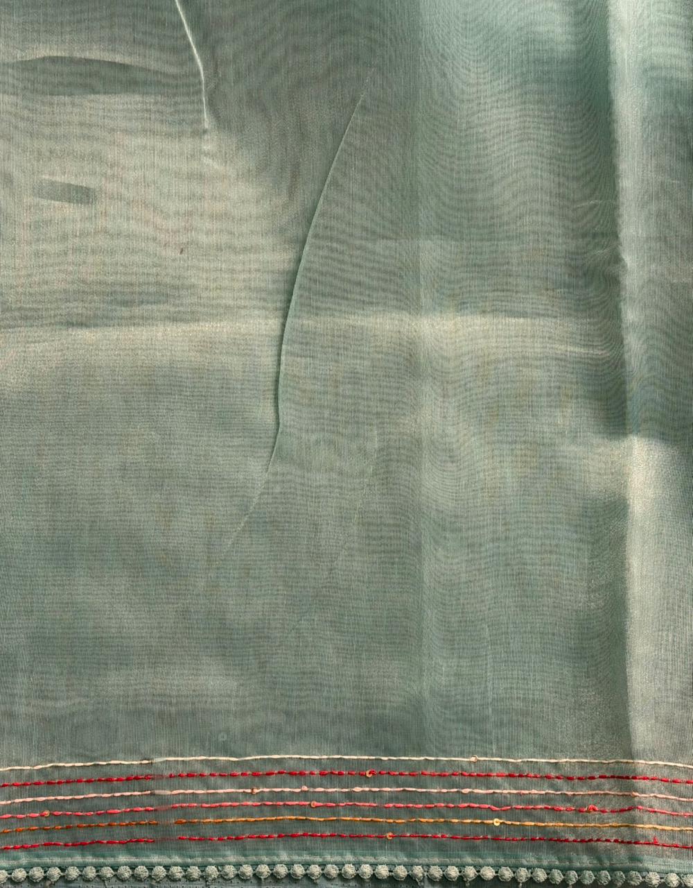 Blue Tissue Organza Silk saree silk saree- PBR2