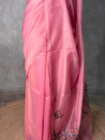 Pink Tissue Organza Silk saree- PBR2B