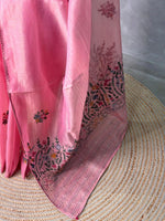 Pink Tissue Organza Silk saree- PBR2B