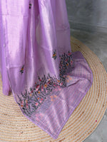 Lavender Tissue Organza Silk saree- PBR2C