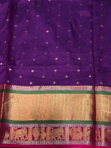 Bluish violet and Magent silk saree -BSP27
