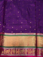 Bluish violet and Magent silk saree -BSP27