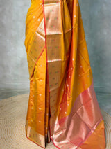 Mustard Yellow Banarasi silk saree -PIH61