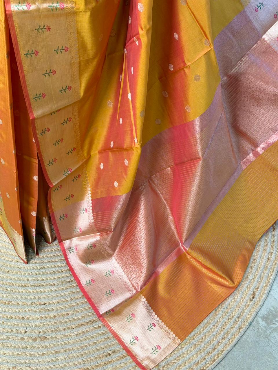 Mustard Yellow Banarasi silk saree -PIH61