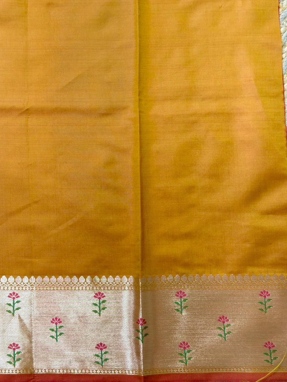 Mustard Yellow Banarasi silk saree -PIH61
