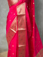 Rani Pink Banarasi silk saree -PIH61A
