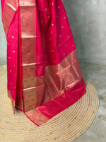 Rani Pink Banarasi silk saree -PIH61A