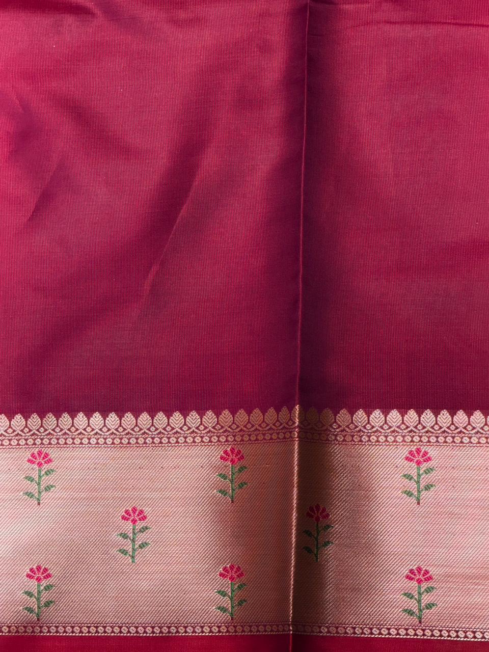 Dark Wine Banarasi silk saree -PIH61B