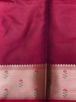 Dark Wine Banarasi silk saree -PIH61B