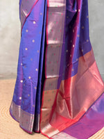 Bluish Violet Banarasi silk saree -PIH61C