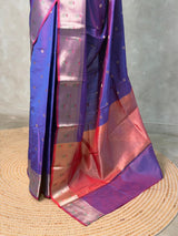 Bluish Violet Banarasi silk saree -PIH61C