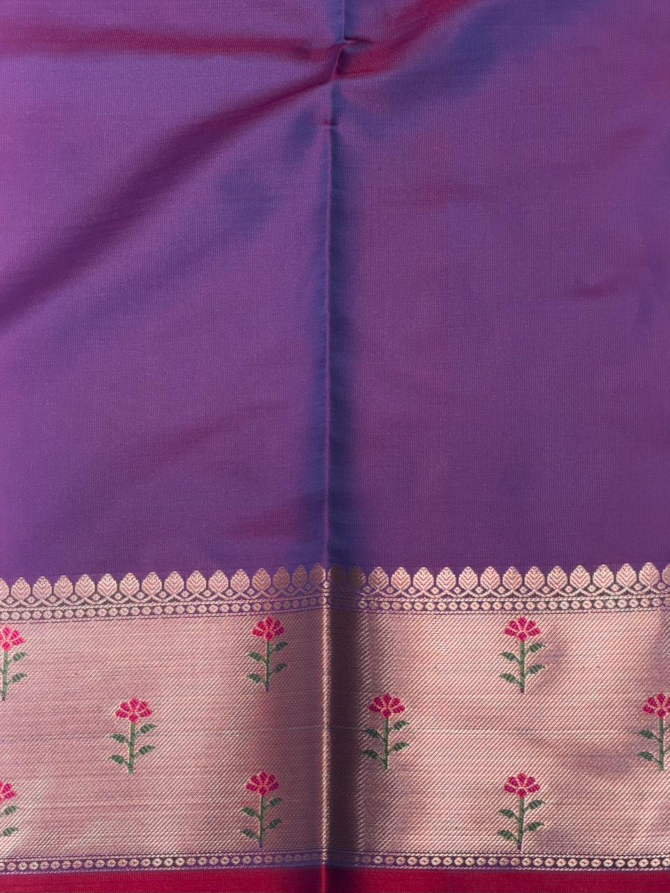 Bluish Violet Banarasi silk saree -PIH61C