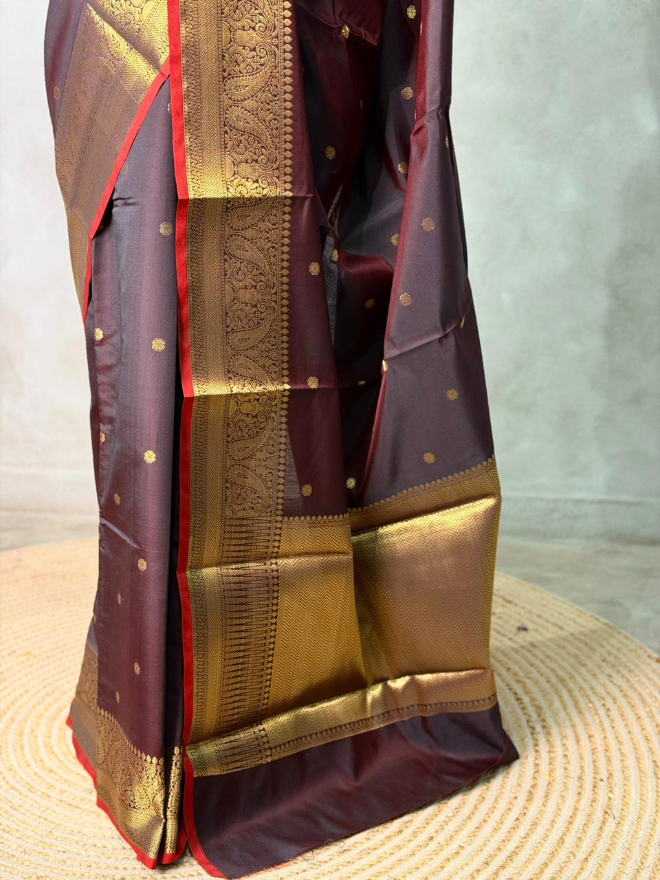 Brown Banarasi silk saree -PIH64