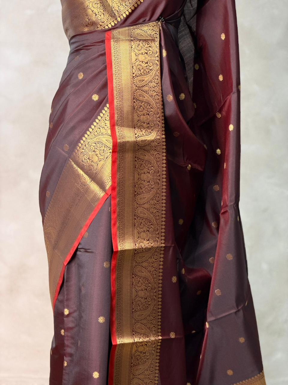 Brown Banarasi silk saree -PIH64