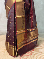 Brown Banarasi silk saree -PIH65
