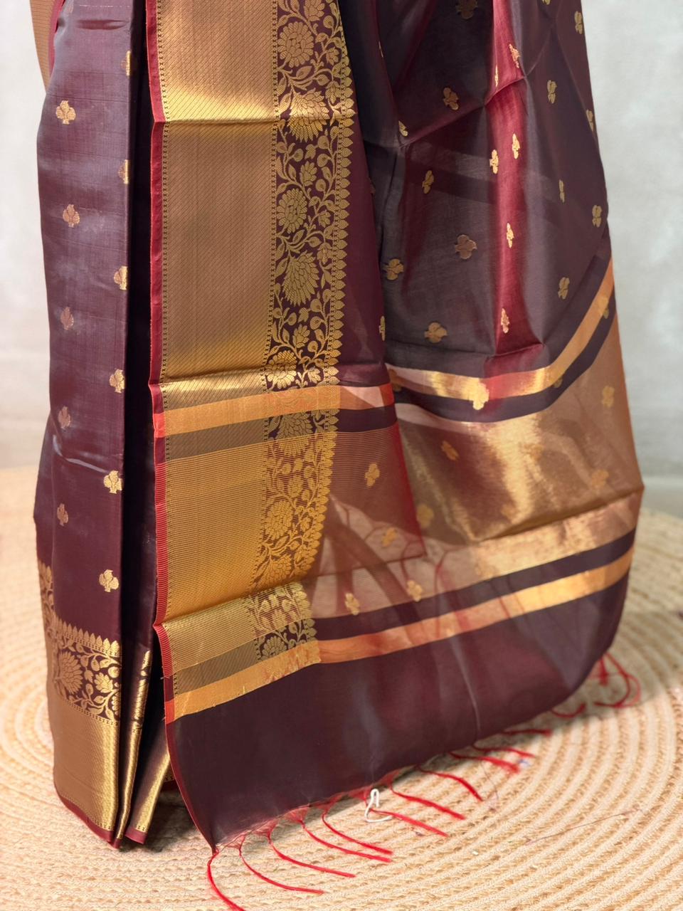 Brown Banarasi silk saree -PIH65