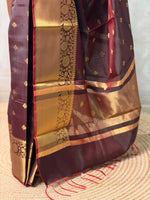Brown Banarasi silk saree -PIH65