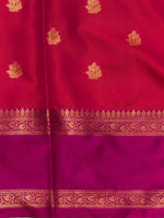 Rust Orange and Purple Banarasi silk saree -PIH67