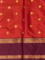 Rust Orange and brown Banarasi silk saree -PIH68