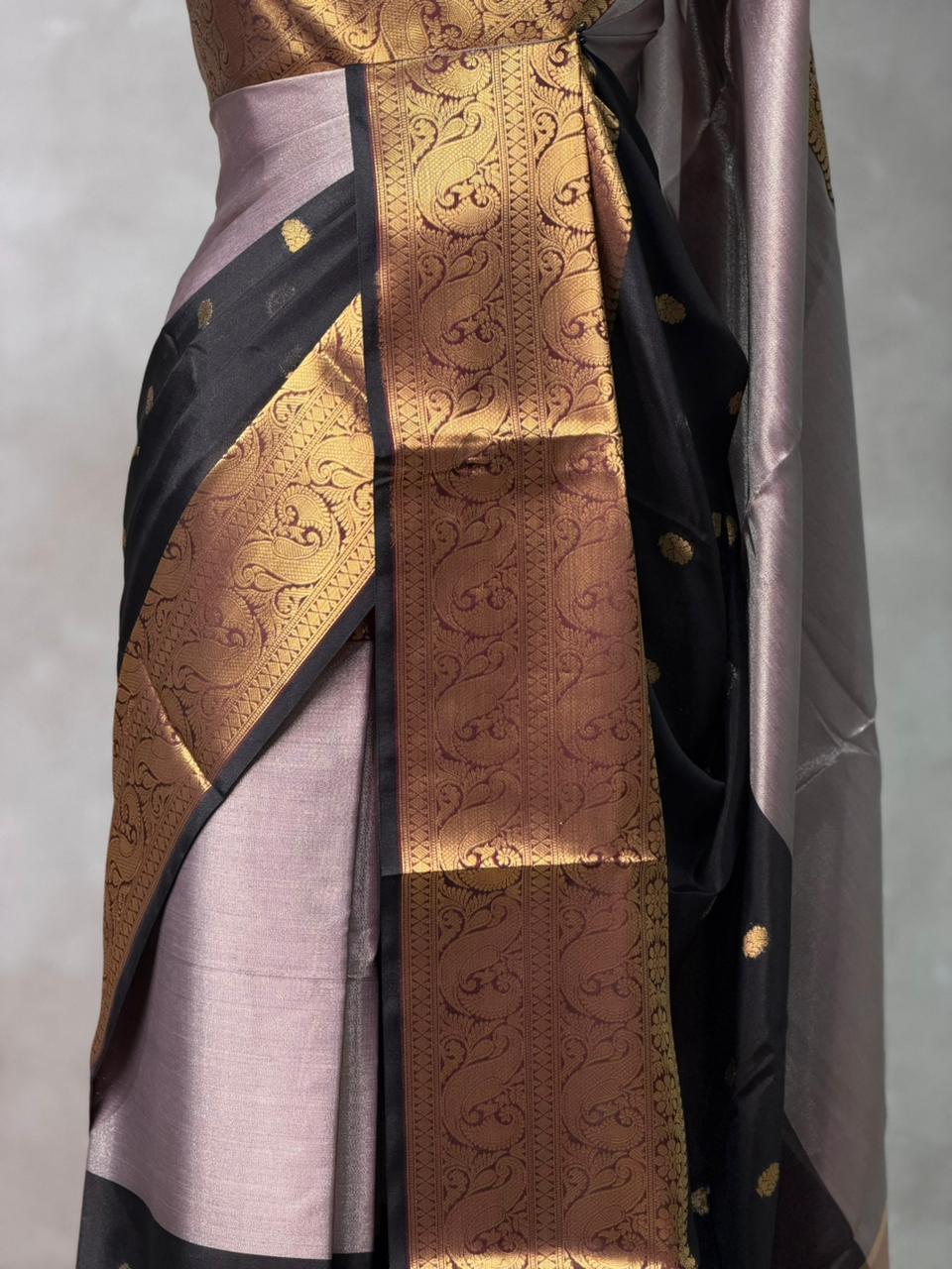 Tri colour Banarasi silk saree -PIH63