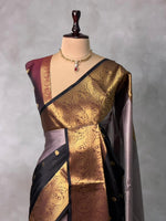 Tri colour Banarasi silk saree -PIH63