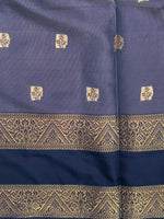 Greyish blue Banarasi silk saree -LZ10