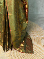 Olive Green Banarasi silk saree -PIH60