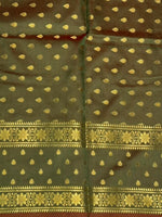 Olive Green Banarasi silk saree -PIH60