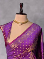 Purple Banarasi silk saree -PIH60B