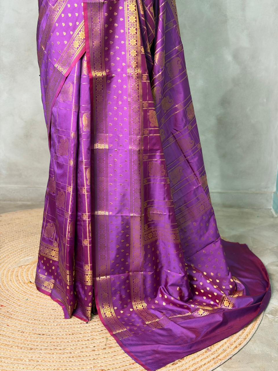 Purple Banarasi silk saree -PIH60B