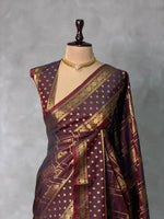 Brown Banarasi silk saree -PIH60C