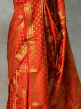 Orange Banarasi silk saree -PIH60D
