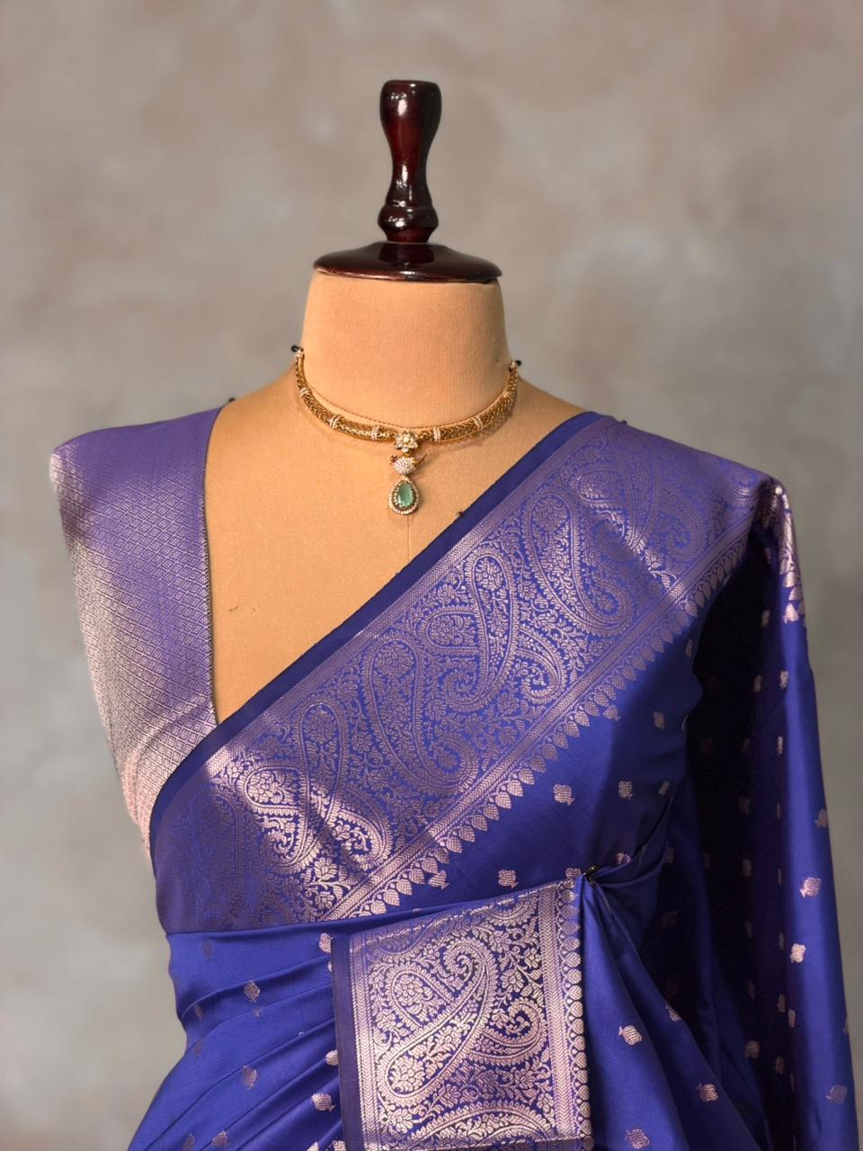 Blue Banarasi silk saree -PIH62