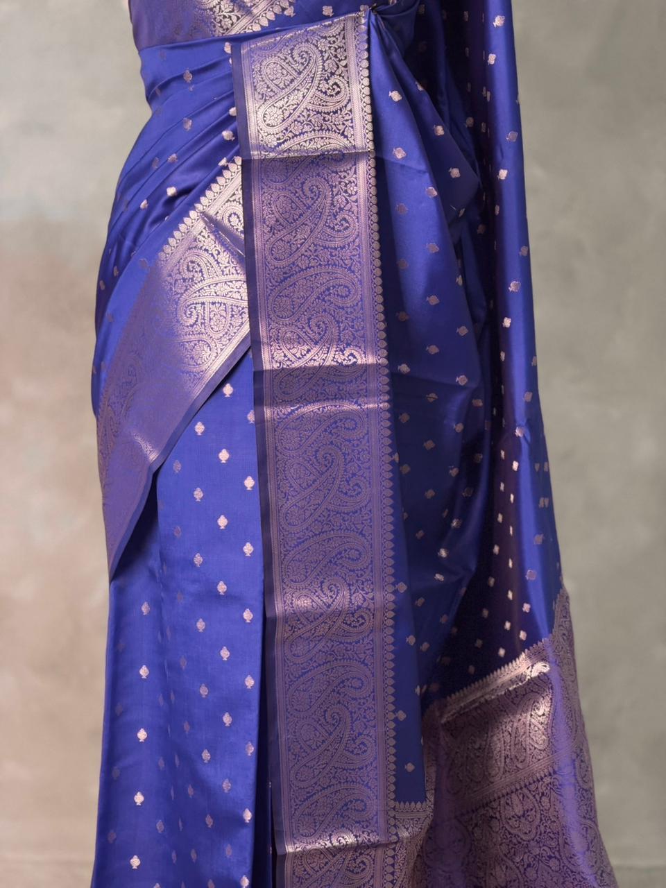 Blue Banarasi silk saree -PIH62