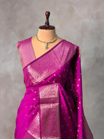 Magenta Banarasi silk saree -PIH62B