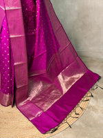 Magenta Banarasi silk saree -PIH62B