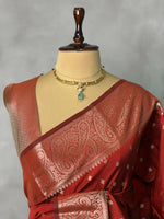 Maroon Banarasi silk saree -PIH62C