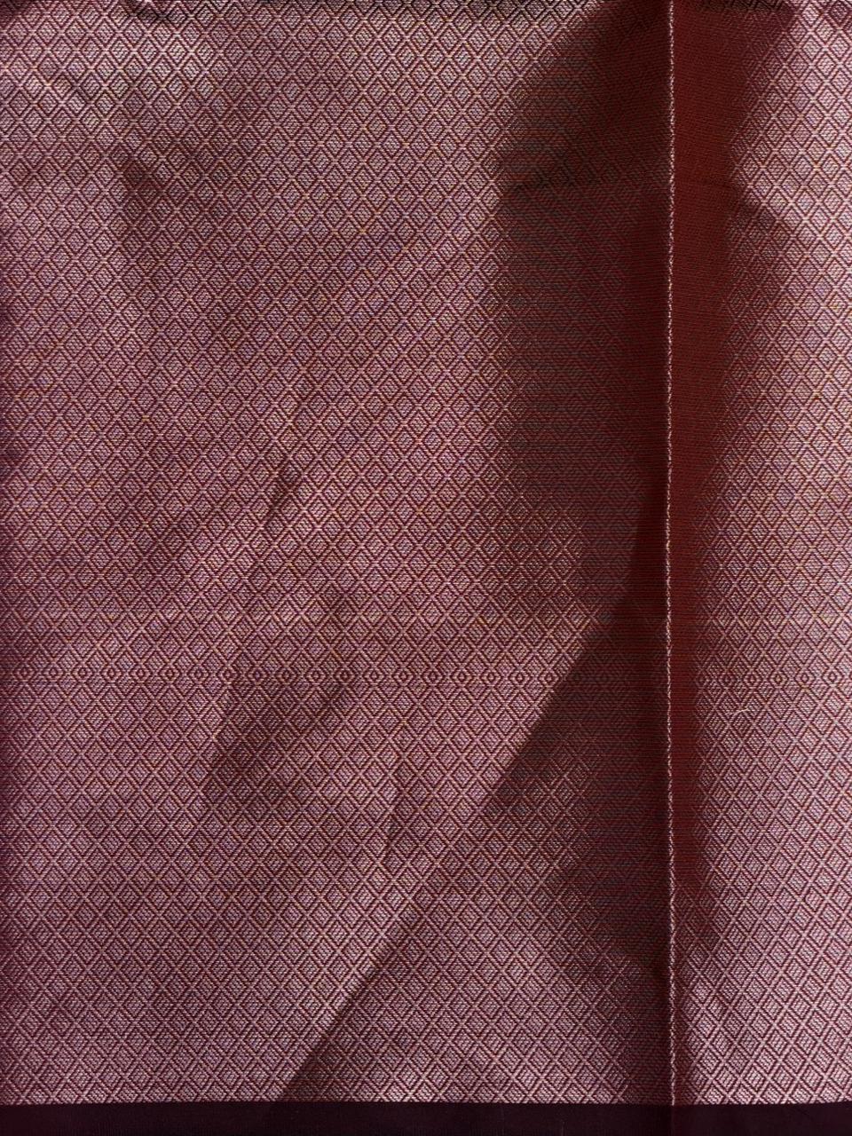 Maroon Banarasi silk saree -PIH62C