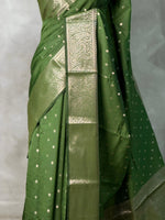 Green Banarasi silk saree -PIH62D