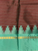 Brown and Aqua blue Banarasi silk saree -PIH70