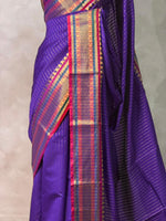 Violet Banarasi silk saree -IHAISH