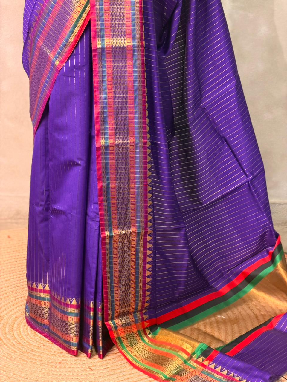 Violet Banarasi silk saree -IHAISH