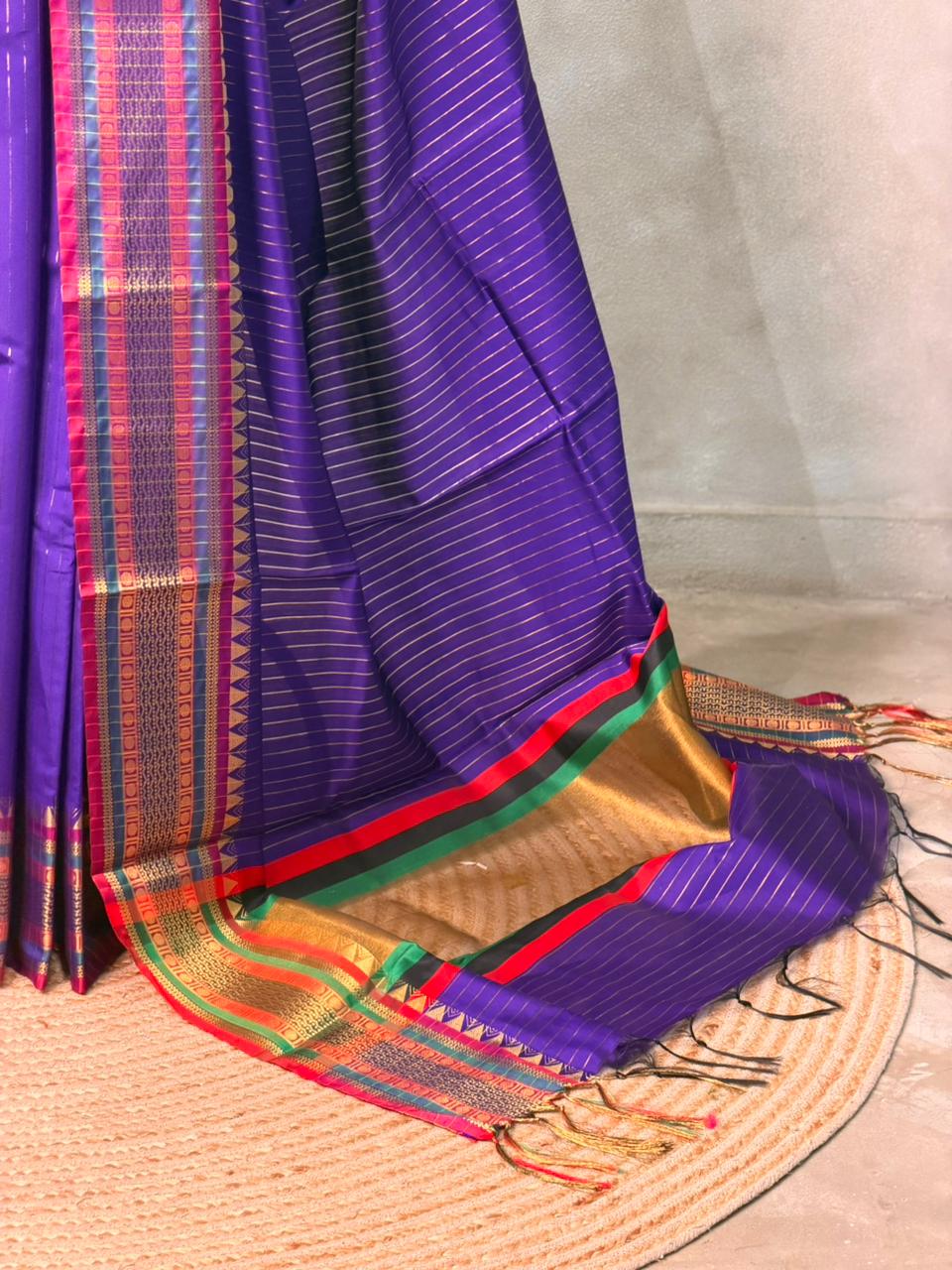 Violet Banarasi silk saree -IHAISH