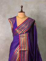 Violet Banarasi silk saree -IHAISH